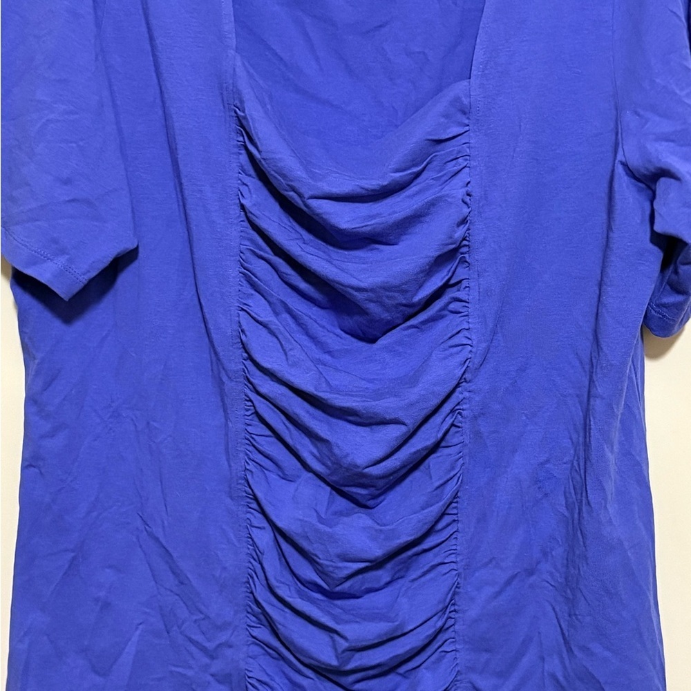 Soft Surroundings Royal Blue Ruched Blouse - Picture 3 of 5